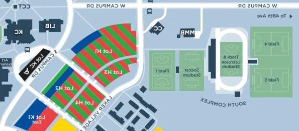 detailed map showing the layout of south complex athletic fields and parking lot h